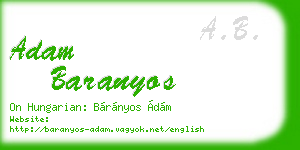 adam baranyos business card